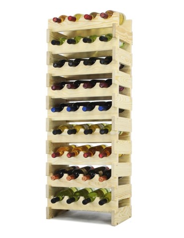 Regały - Regał na wino drewniany modułowy RW10 04x09 Naturalny - product 4