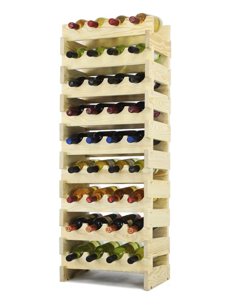 Regały - Regał na wino drewniany modułowy RW10 04x09 Naturalny - product b2b.wamar.biz 4