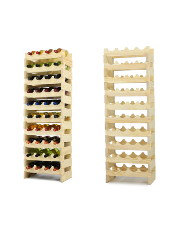 Regał na wino drewniany modułowy RW10 04x10 Naturalny