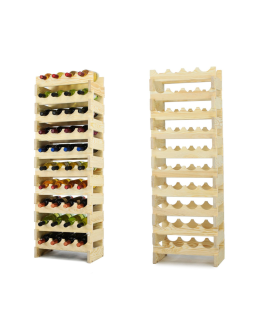 Regał na wino drewniany modułowy RW10 04x10 Naturalny