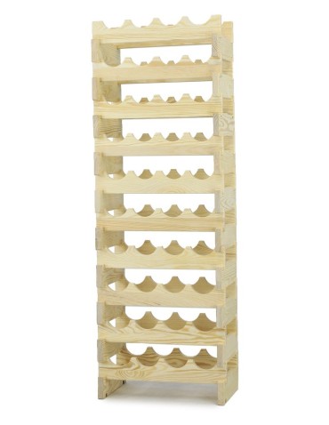 Regał na wino drewniany modułowy RW10 04x10 Naturalny - product 2