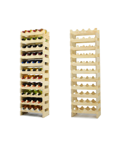 Regał na wino drewniany modułowy RW10 04x11 Naturalny