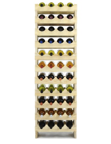 Regały - Regał na wino drewniany modułowy RW10 04x11 Naturalny - product 3