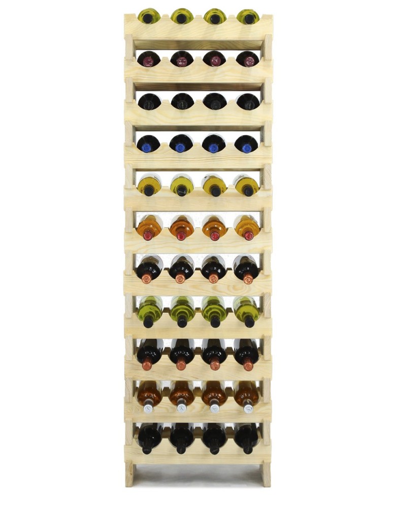 Regały - Regał na wino drewniany modułowy RW10 04x11 Naturalny - product b2b.wamar.biz 3