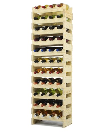 Regały - Regał na wino drewniany modułowy RW10 04x11 Naturalny - product 4