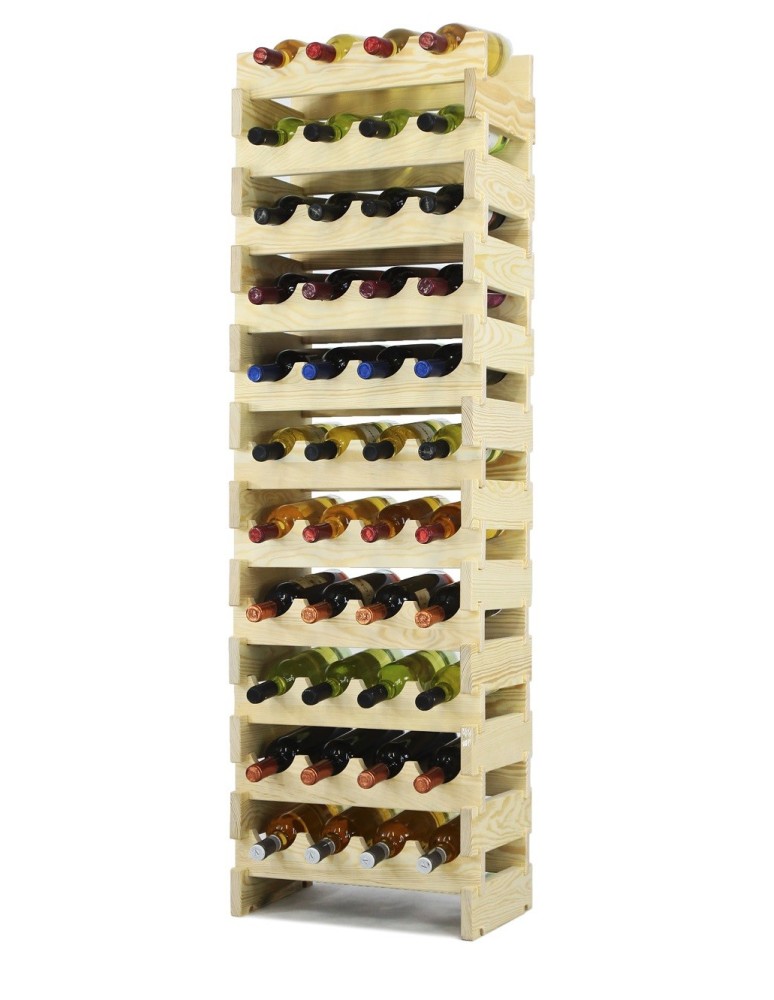 Regały - Regał na wino drewniany modułowy RW10 04x11 Naturalny - product b2b.wamar.biz 4