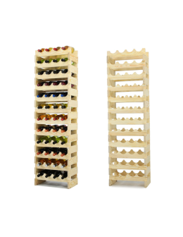 Regał na wino drewniany modułowy RW10 04x12 Naturalny