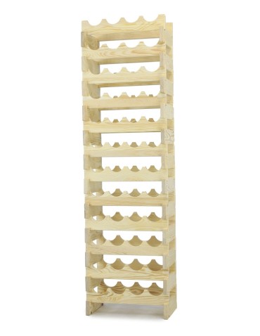 Regał na wino drewniany modułowy RW10 04x12 Naturalny - product 2