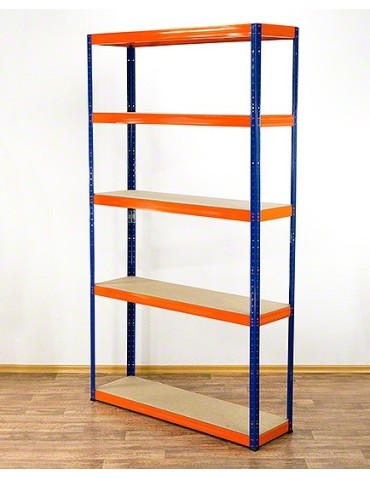 Regały - Regał Helios 213x090x30 cm 5 półek/275kg Czarno-Pomarańczowy - product 2