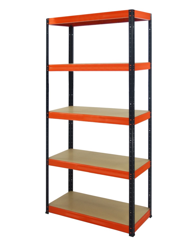 Regały - Regał Helios 213x090x30 cm 5 półek/275kg Czarno-Pomarańczowy - product b2b.wamar.biz 13