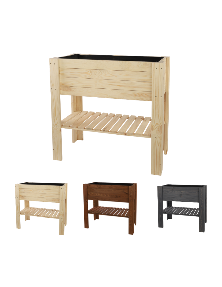 Grządki i Warzywniaki - Skrzynia do uprawy – na nóżkach ZB4 / 79,5X79,5X42,6cm / Naturalny - product b2b.wamar.biz 1