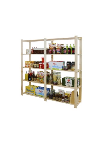 Regały - Regał na książki drewniany B02R 170x170x28 5 półek Naturalny - produkt 3