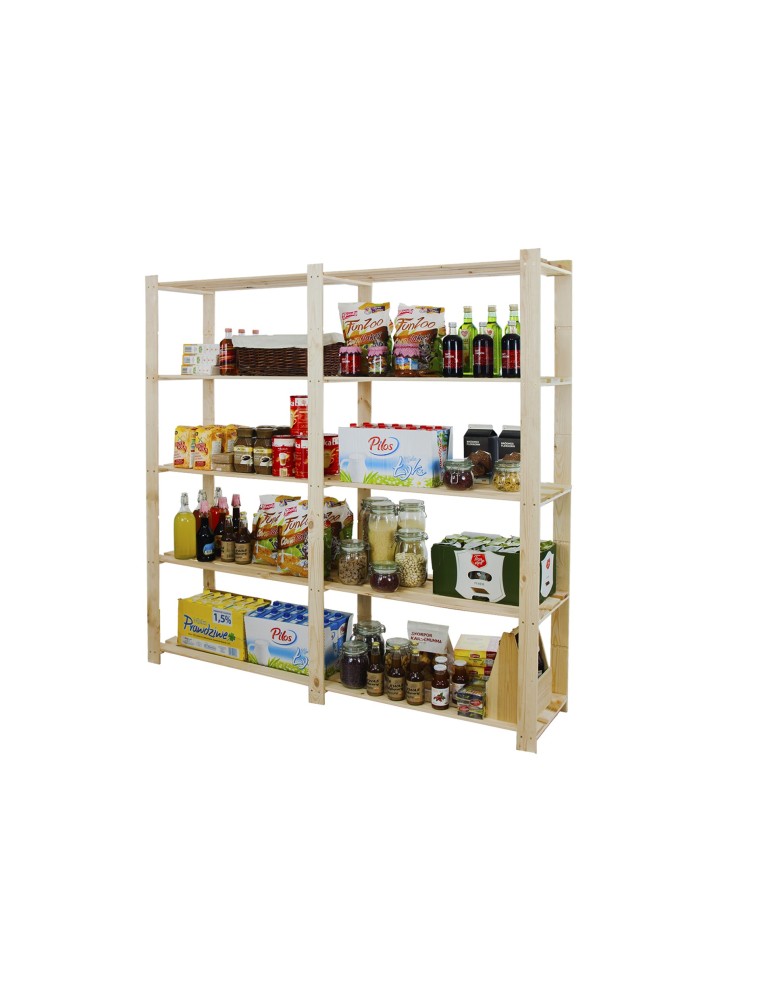 Regały - Regał na książki drewniany B02R 170x170x28 5 półek Naturalny - produkt b2b.wamar.biz 3