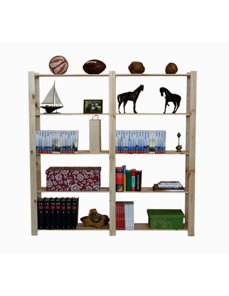 Regały - Regał na książki drewniany B02R 170x170x28 5 półek Naturalny - produkt b2b.wamar.biz 5