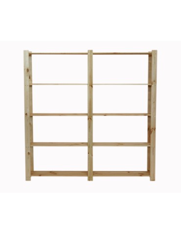 Regały - Regał na książki drewniany B02R 170x170x28 5 półek Naturalny - produkt 7