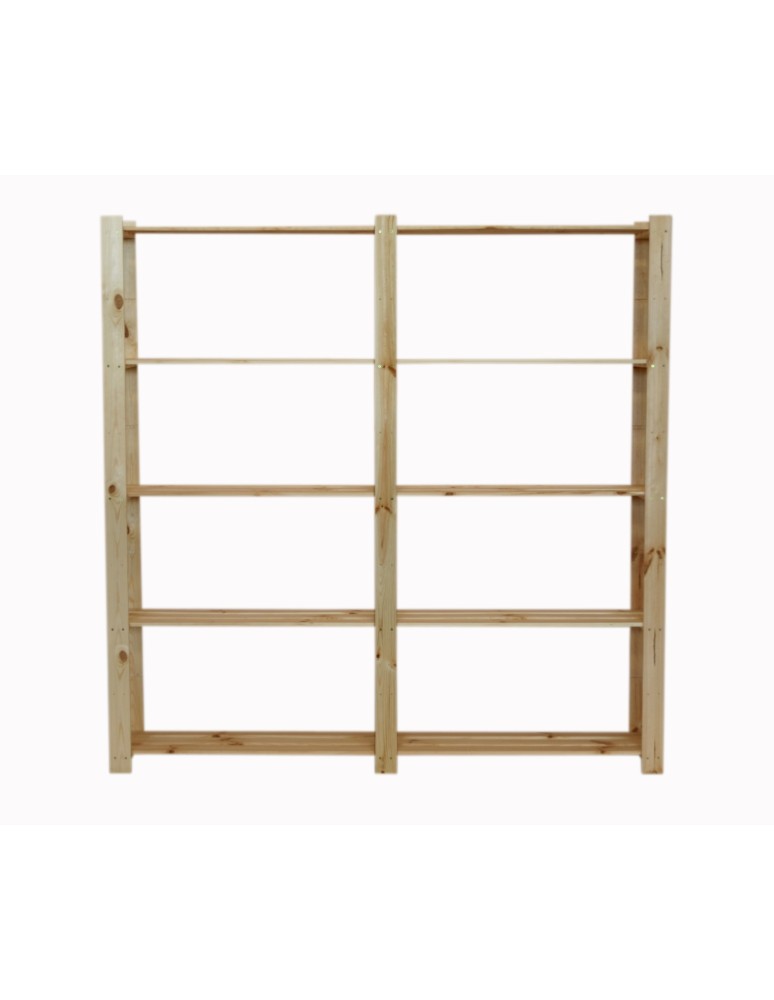 Regały - Regał na książki drewniany B02R 170x170x28 5 półek Naturalny - produkt b2b.wamar.biz 7