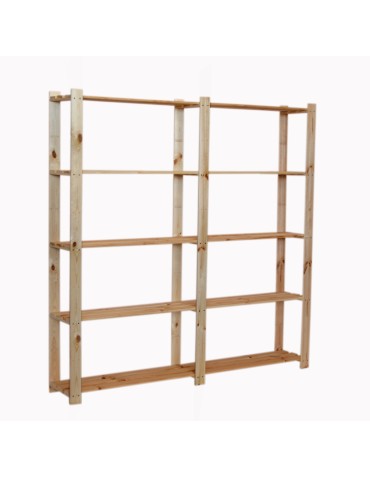 Regały - Regał na książki drewniany B02R 170x170x28 5 półek Naturalny - produkt 8