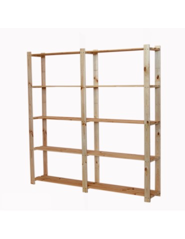 Regały - Regał na książki drewniany B02R 170x170x28 5 półek Naturalny - produkt 9