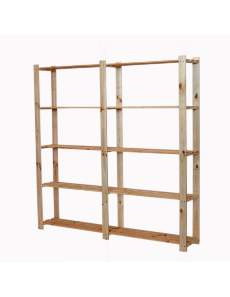 Regały - Regał na książki drewniany B02R 170x170x28 5 półek Naturalny - produkt b2b.wamar.biz 9