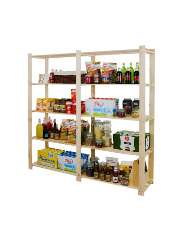 Regał na książki drewniany B02R 170x170x28 5 półek Naturalny - product 2