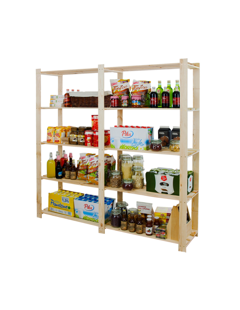 Regały - Regał na książki drewniany B02R 170x170x28 5 półek Naturalny - produkt b2b.wamar.biz 2