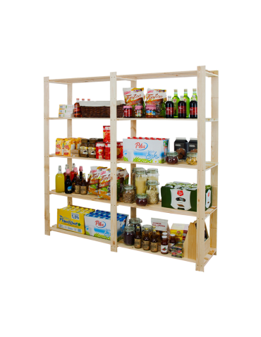 Regał na książki drewniany B02R 170x170x28 5 półek Naturalny