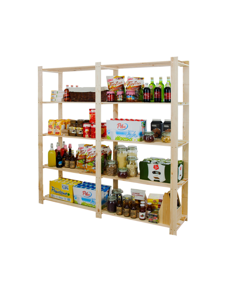 Regały - Regał na książki drewniany B02R 170x170x28 5 półek Naturalny - product b2b.wamar.biz 1
