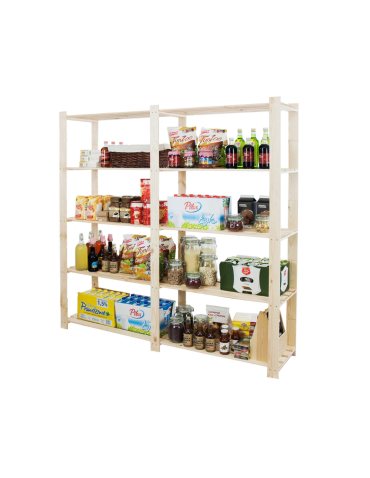 Regały - Regał na książki drewniany B03R 170x170x38 5 półek Naturalny - product 3