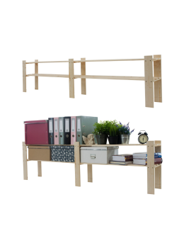 Regał na książki drewniany B04R 50x170x28 2 półki Naturalny