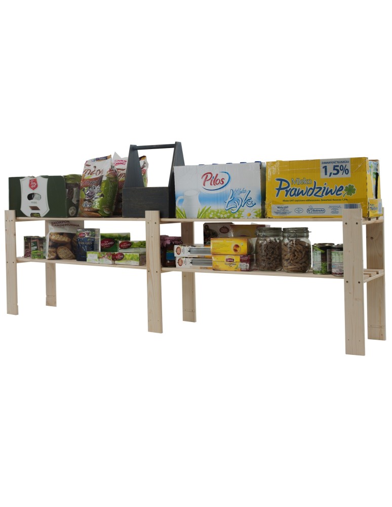 Regały - Regał na książki drewniany B04R 50x170x28 2 półki Naturalny - product b2b.wamar.biz 2