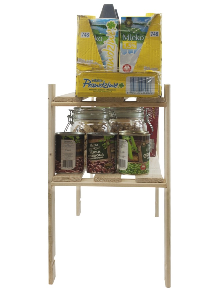 Regały - Regał na książki drewniany B04R 50x170x28 2 półki Naturalny - product b2b.wamar.biz 3