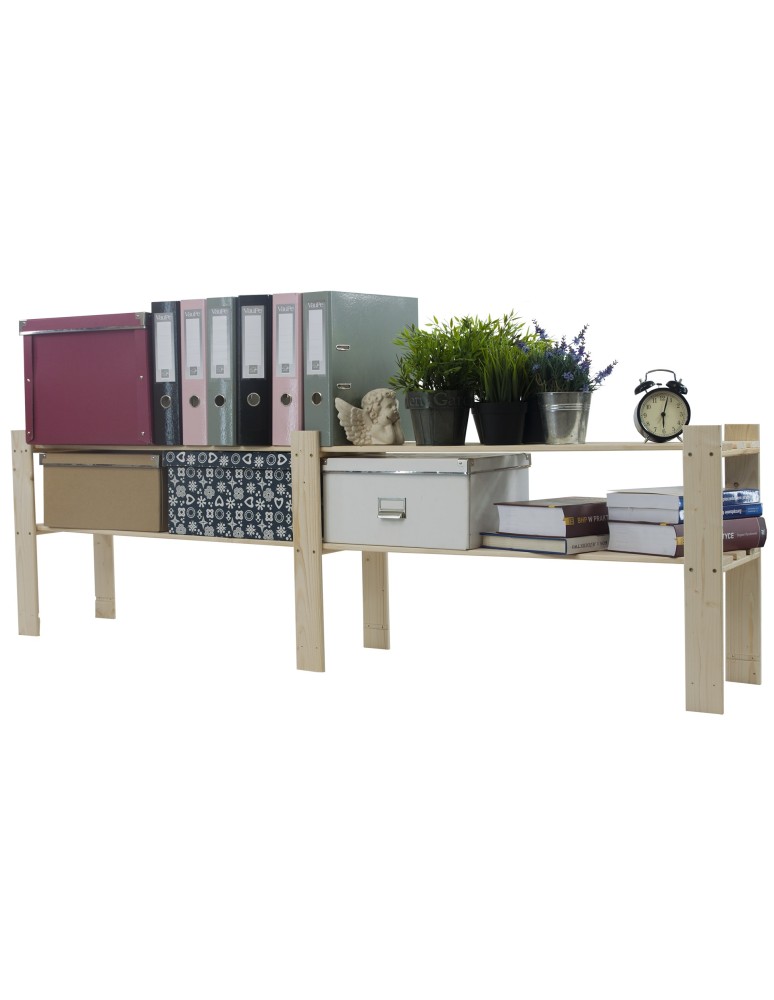 Regały - Regał na książki drewniany B04R 50x170x28 2 półki Naturalny - product b2b.wamar.biz 5