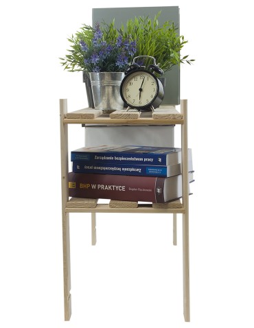 Regały - Regał na książki drewniany B04R 50x170x28 2 półki Naturalny - product 6