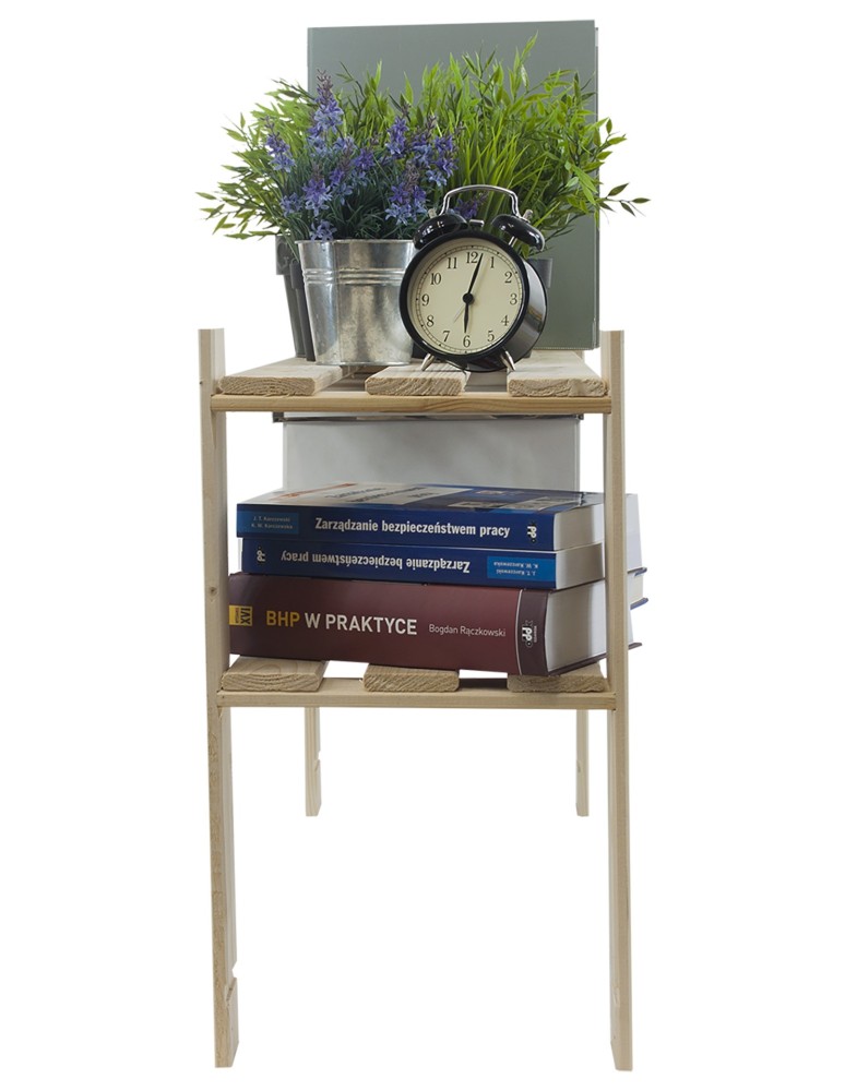 Regały - Regał na książki drewniany B04R 50x170x28 2 półki Naturalny - product b2b.wamar.biz 6