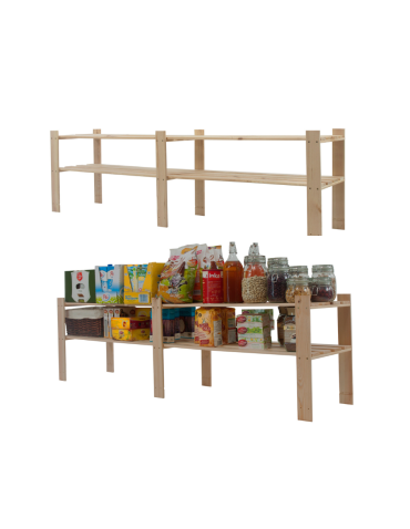 Regał na książki drewniany B05R 50x170x38 2 półki Naturalny