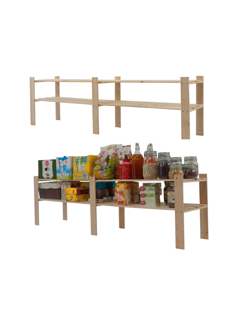 Regały - Regał na książki drewniany B05R 50x170x38 2 półki Naturalny - produkt b2b.wamar.biz 1
