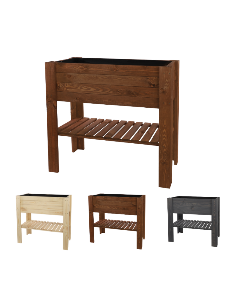 Grządki i Warzywniaki - Skrzynia do uprawy – na nóżkach ZB4 / 79,5X79,5X42,6cm / Brązowy - product b2b.wamar.biz 1