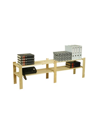 Regały - Regał na książki drewniany B05R 50x170x38 2 półki Naturalny - product 6