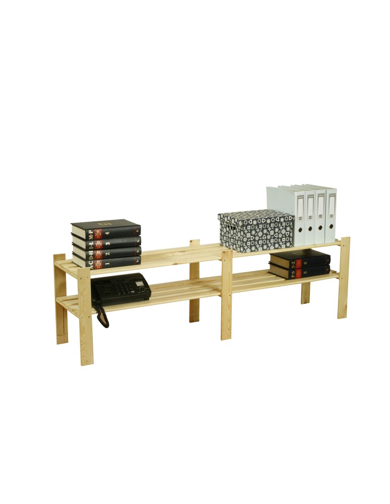 Regały - Regał na książki drewniany B05R 50x170x38 2 półki Naturalny - product b2b.wamar.biz 6