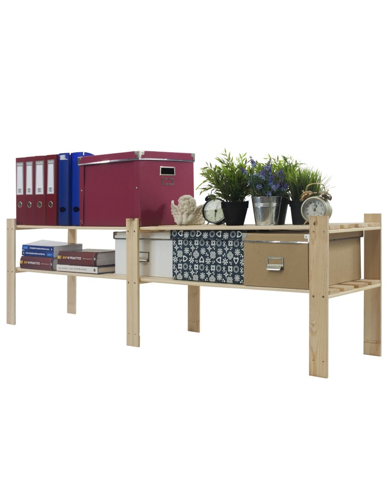 Regały - Regał na książki drewniany B05R 50x170x38 2 półki Naturalny - product b2b.wamar.biz 10