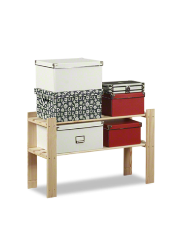 Regał na książki drewniany B06R 50x80x28 2 półki Naturalny - product 2