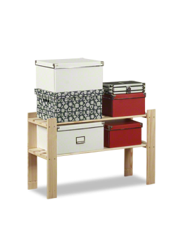 Regał na książki drewniany B06R 50x80x28 2 półki Naturalny - product 2