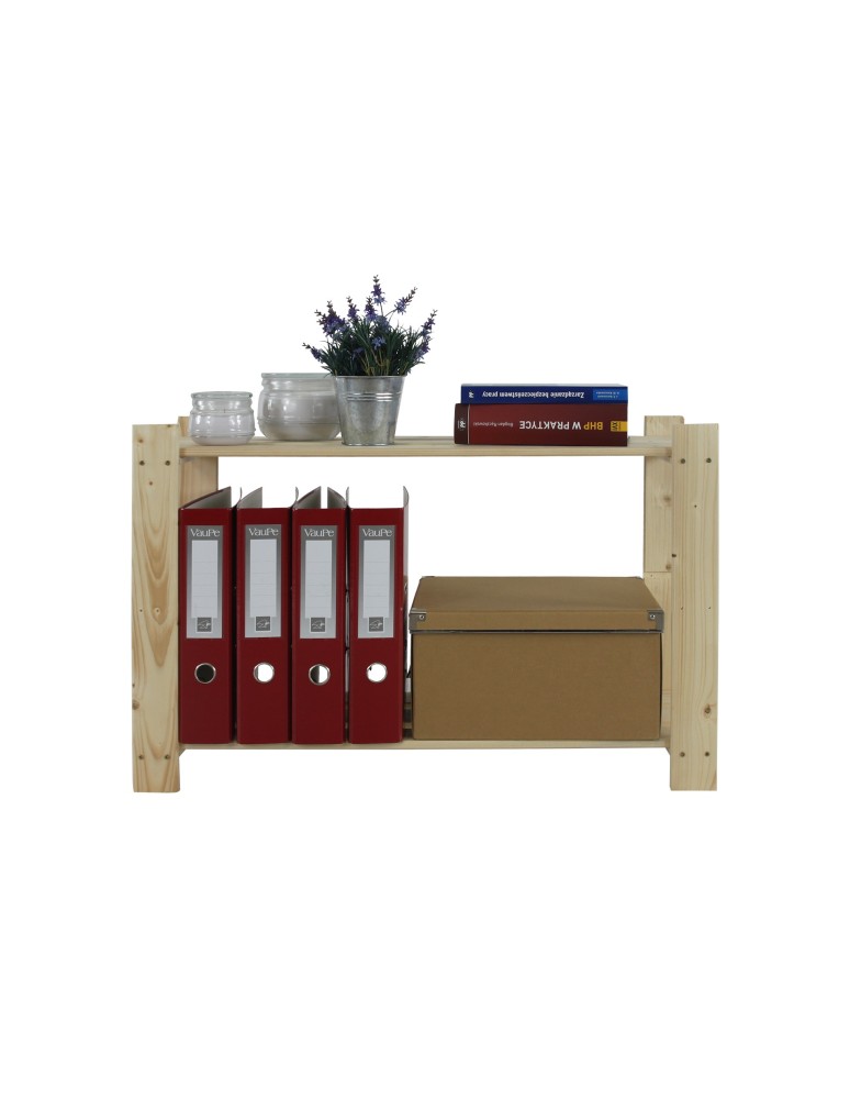 Regały - Regał na książki drewniany B06R 50x80x28 2 półki Naturalny - product b2b.wamar.biz 4