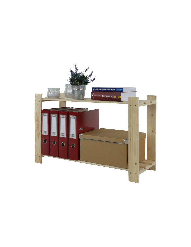 Regały - Regał na książki drewniany B06R 50x80x28 2 półki Naturalny - product b2b.wamar.biz 6