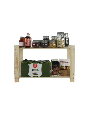 Regały - Regał na książki drewniany B06R 50x80x28 2 półki Naturalny - product 11