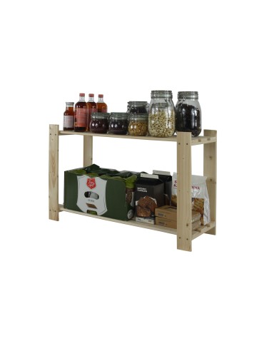 Regały - Regał na książki drewniany B06R 50x80x28 2 półki Naturalny - product 12