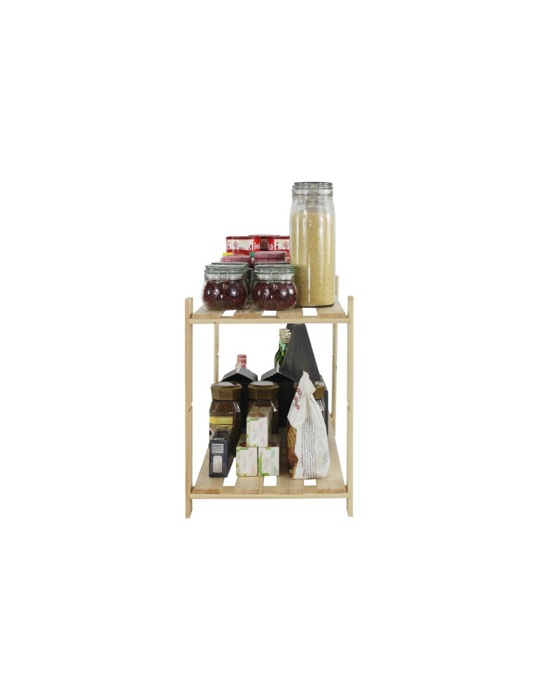 Regały - Regał na książki drewniany B07R 50x80x38 2 półki Naturalny - product b2b.wamar.biz 2