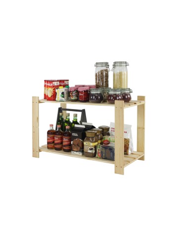 Regały - Regał na książki drewniany B07R 50x80x38 2 półki Naturalny - product 7