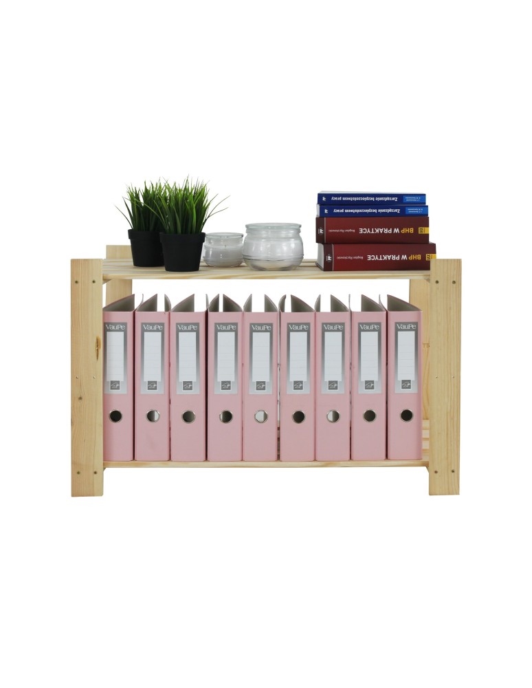 Regały - Regał na książki drewniany B07R 50x80x38 2 półki Naturalny - product b2b.wamar.biz 8