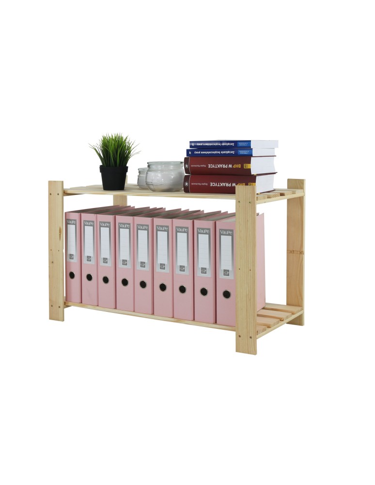 Regały - Regał na książki drewniany B07R 50x80x38 2 półki Naturalny - product b2b.wamar.biz 9